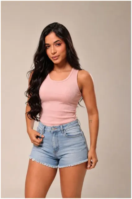 Blusa canelada lisa